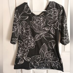 Handmade Dark Grey Floral Shirt